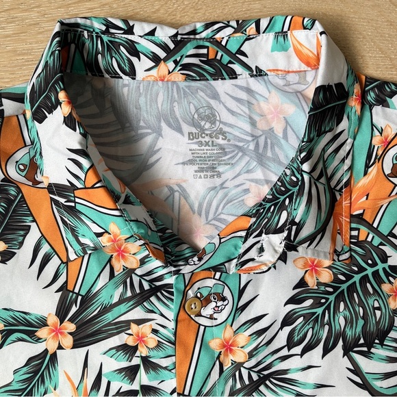 NWOT Buc ees Shirt Mens 3XL Floral Stretch Lightweight Surf Beach Button Up *Z8 - Picture 1 of 3